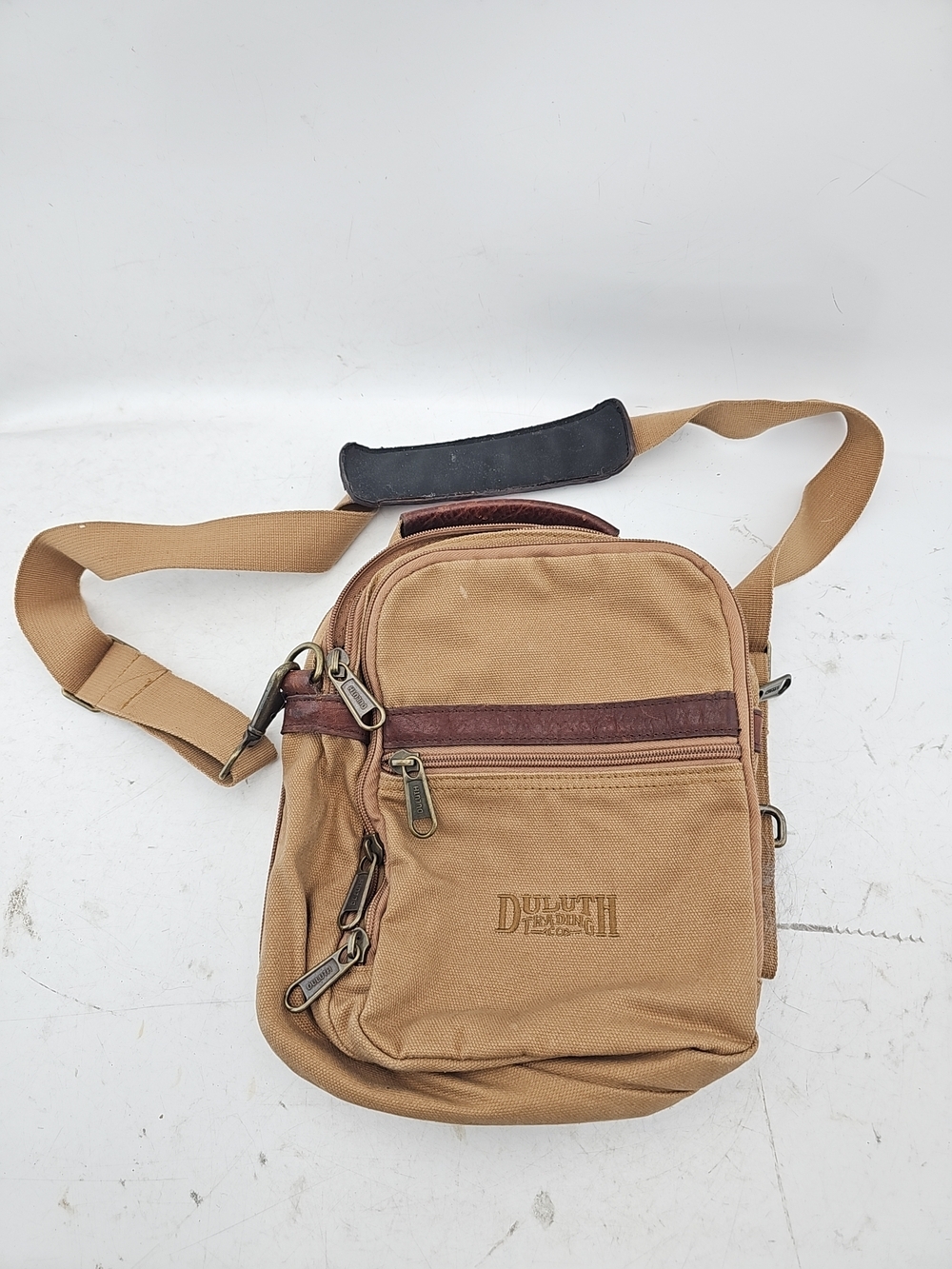 Duluth Trading Co. Tan Canvas Messenger Bag